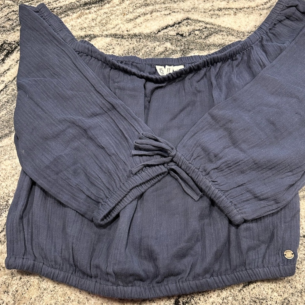 Roxy never worn dark blue women’s blouse 3/4 sleeves xl